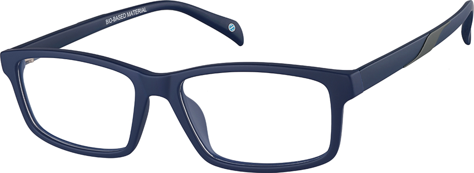 Zenni Rectangle Glasses Blue Bio-Based Full Rim Frame
