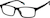 Angle view of Rectangle Glasses 2044421 in Black thumbnail