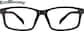 Front view of Rectangle Glasses 2044421 in Black thumbnail