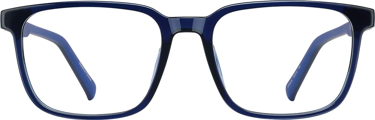 Front view of Rectangle Glasses 2044616 in Blue