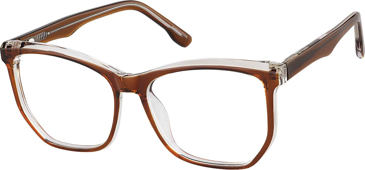 Angle view of Geometric Glasses 2044815 in Brown