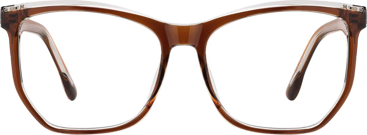 Front view of Geometric Glasses 2044815 in Brown