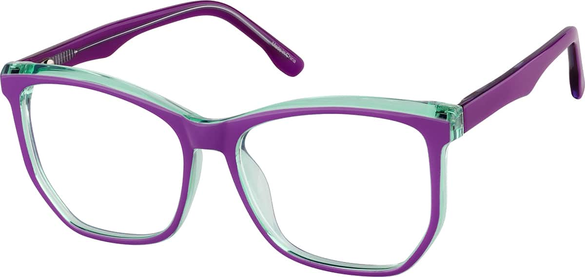 Angle view of Geometric Glasses 2044817 in Purple