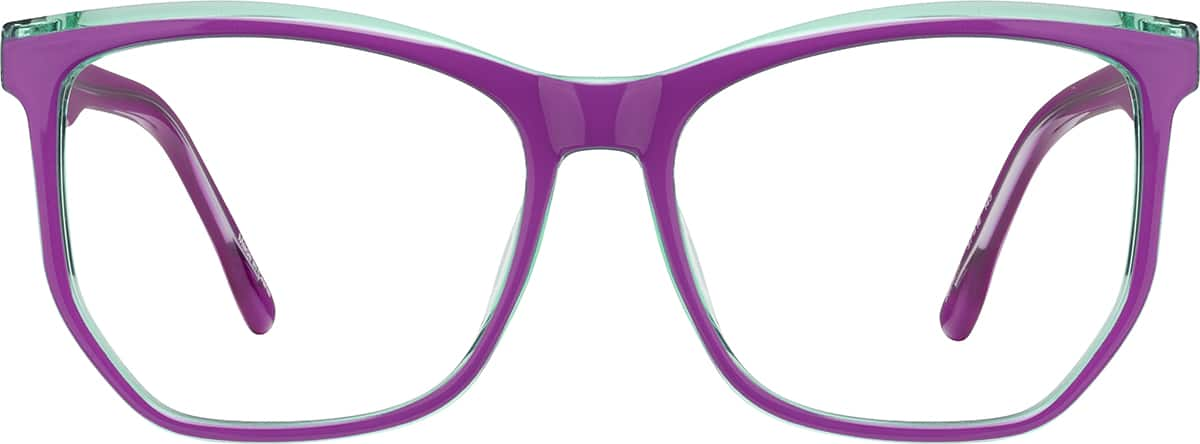 Front view of Geometric Glasses 2044817 in Purple