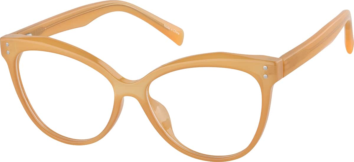 Angle view of Cat-Eye Glasses 2044922 in Yellow