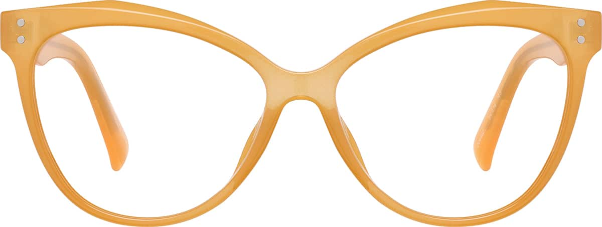 Front view of Cat-Eye Glasses 2044922 in Yellow