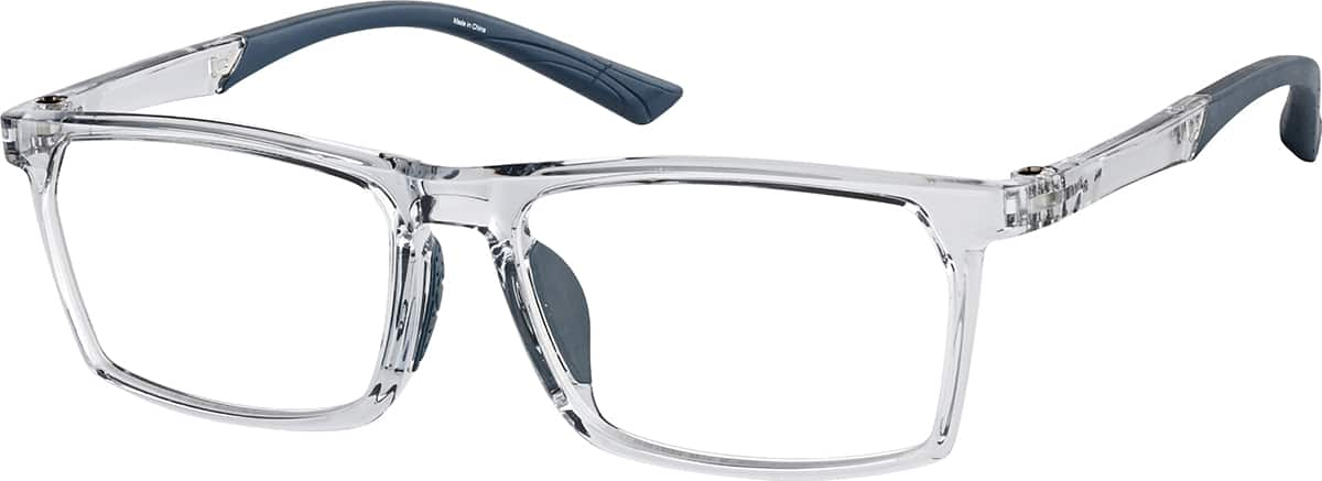 Angle view of Rectangle Glasses  2045112 in Gray