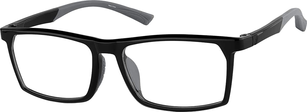 Angle view of Rectangle Glasses  2045121 in Black