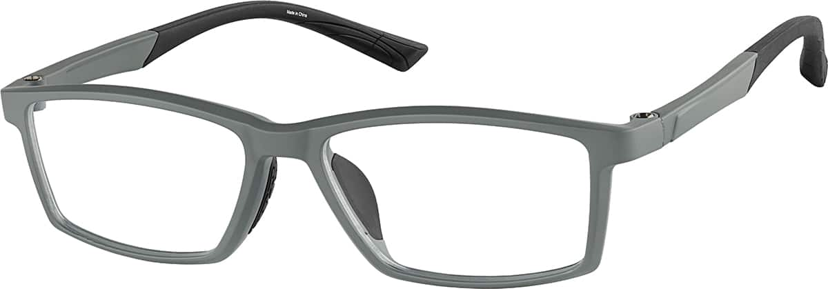 Angle view of Rectangle Glasses  2045212 in Gray