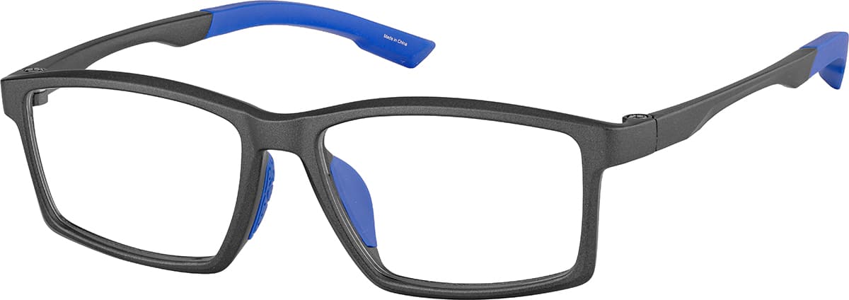 Angle view of Rectangle Glasses  2045312 in Gray