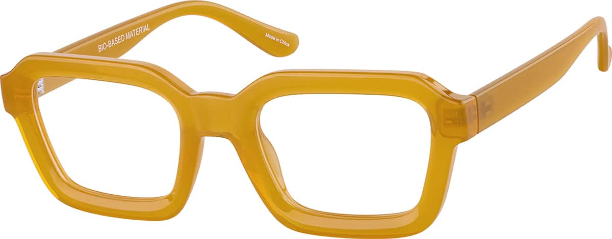 Angle view of Rectangle Glasses 2045422 in Yellow