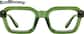 Front view of Square Glasses 2045424 in Green thumbnail