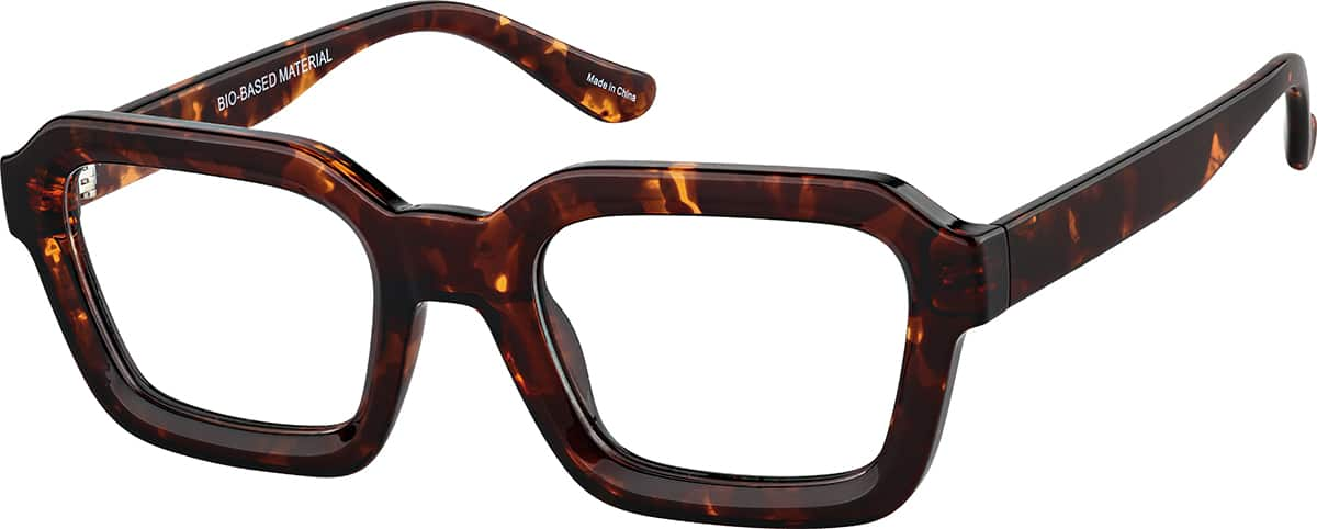 Angle view of Rectangle Glasses 2045425 in Tortoiseshell