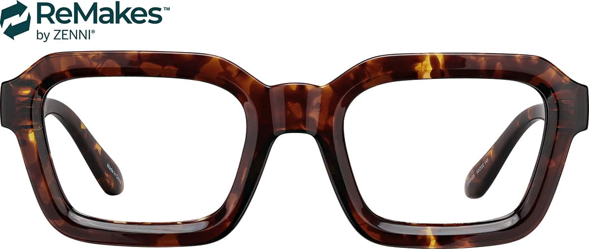 Front view of Rectangle Glasses 2045425 in Tortoiseshell