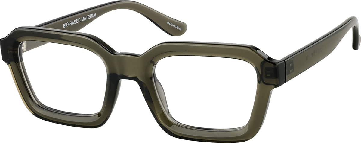 Angle view of Rectangle Glasses 2045434 in Green