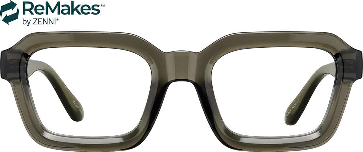 Front view of Rectangle Glasses 2045434 in Green