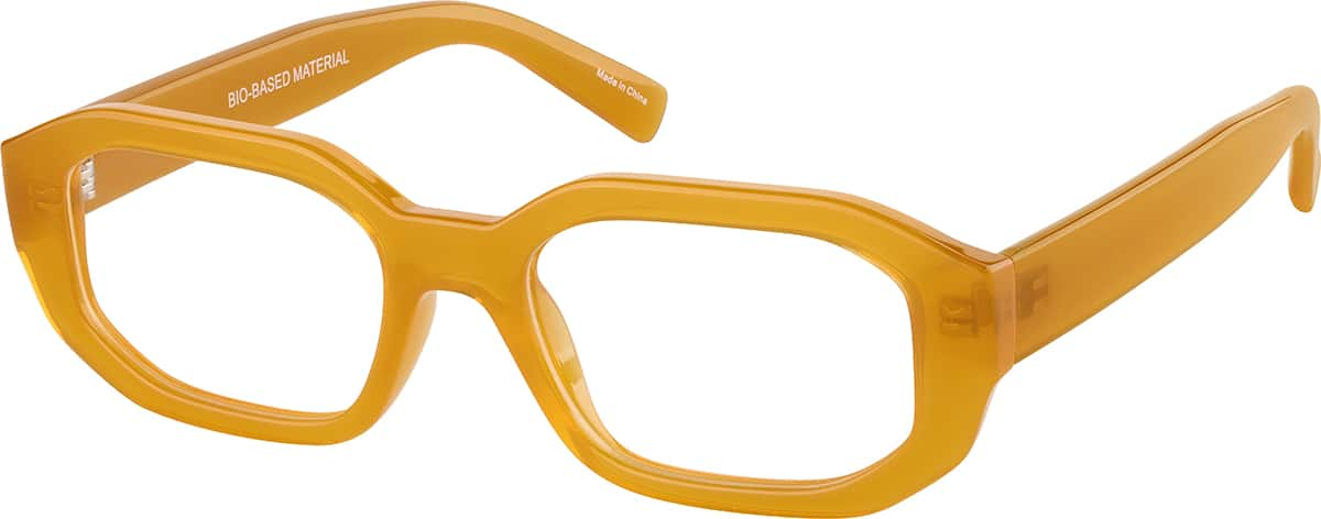 Angle view of Geometric Glasses 2045522 in Yellow