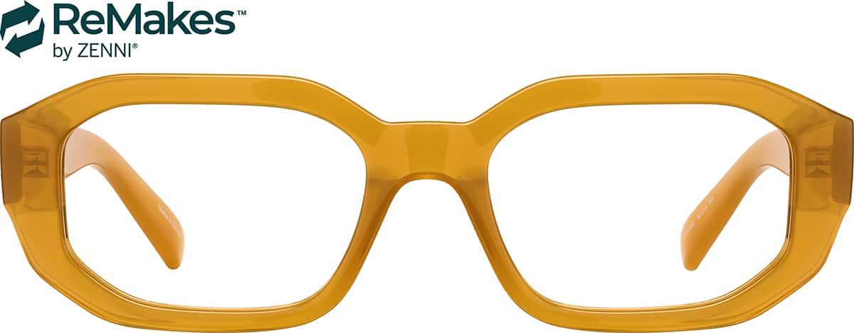 Front view of Geometric Glasses 2045522 in Yellow