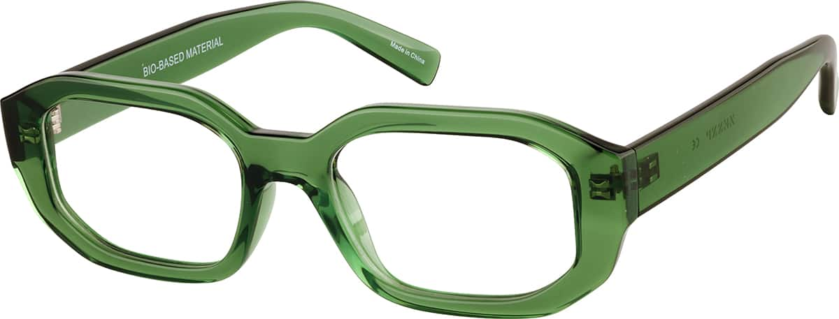 Angle view of Geometric Glasses 2045524 in Green