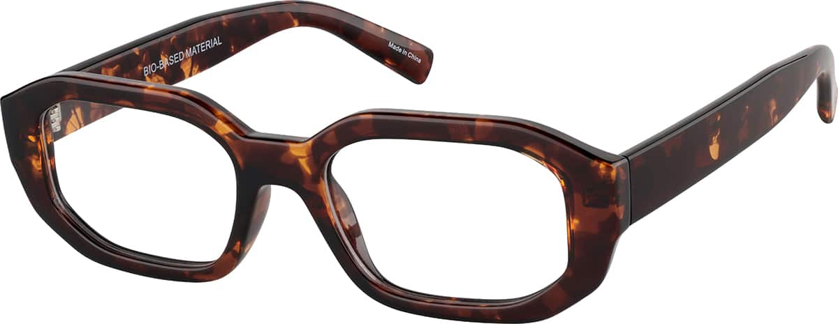 Angle view of Geometric Glasses 2045525 in Tortoiseshell