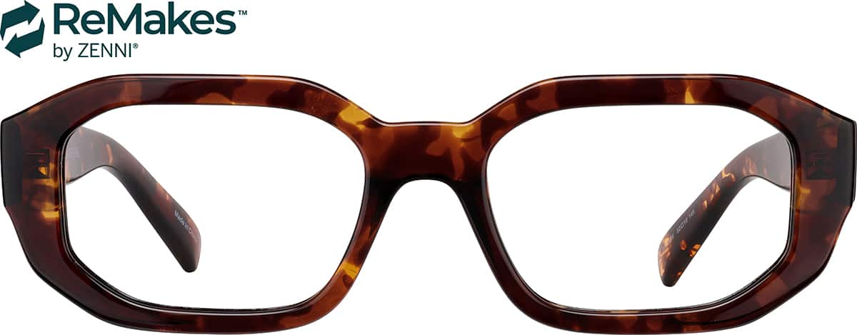 Front view of Geometric Glasses 2045525 in Tortoiseshell