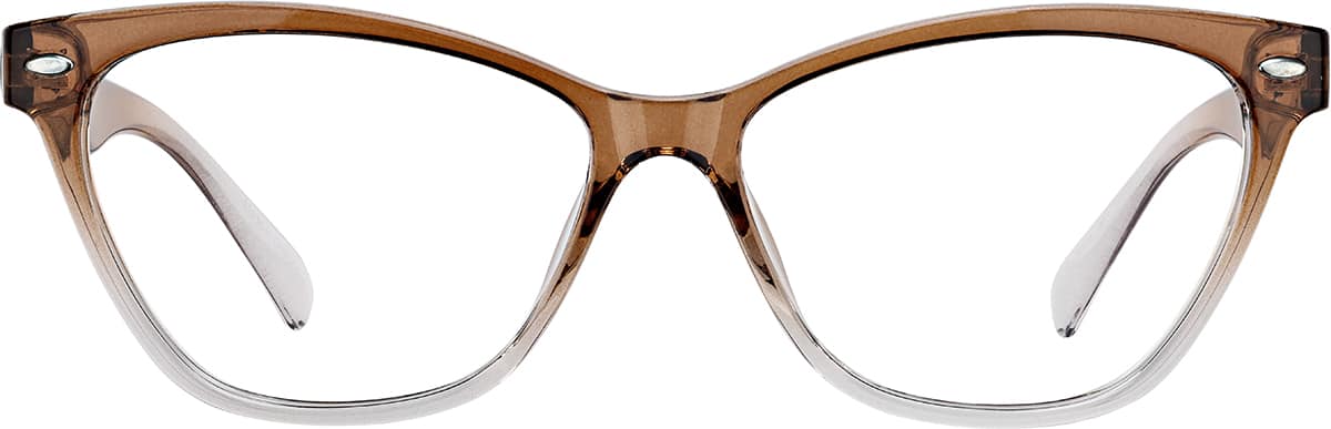 Front view of Cat-Eye Glasses 2045715 in Brown