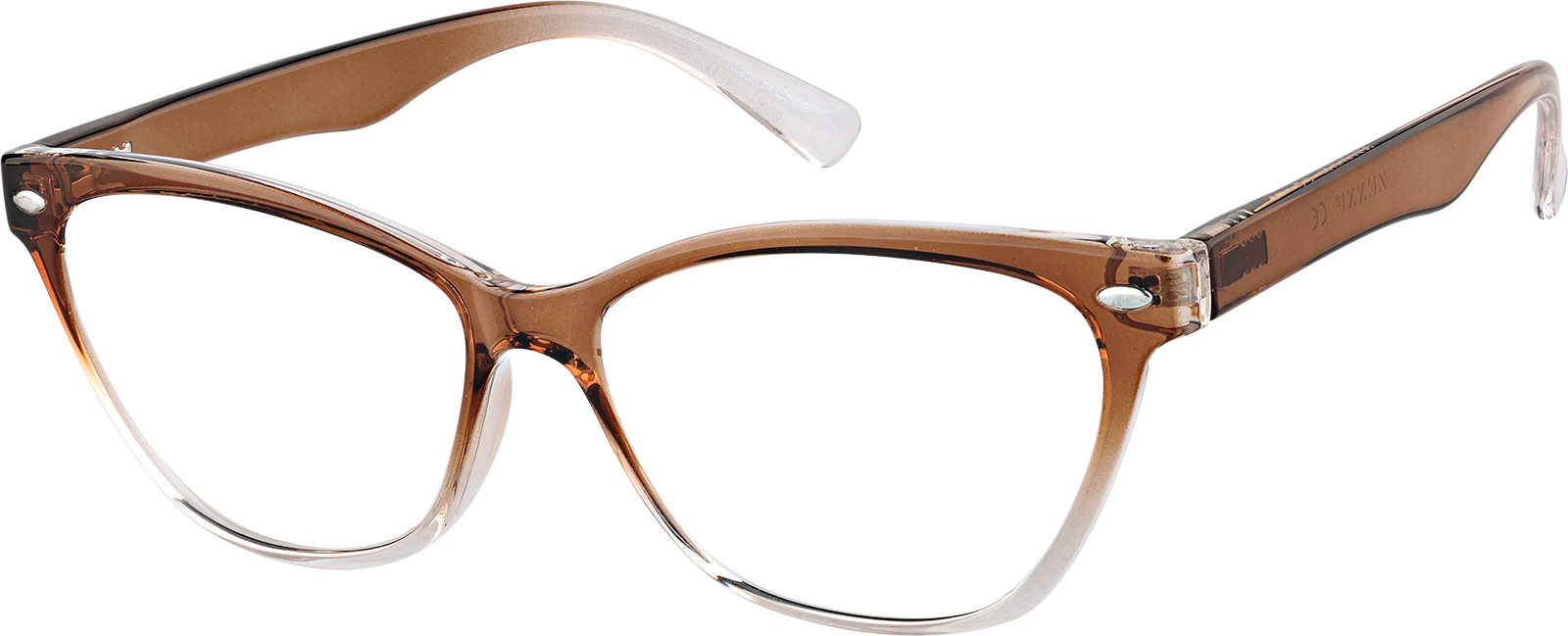 キャットページ Brown Cat-Eye Glasses #2045715 | Zenni Optical