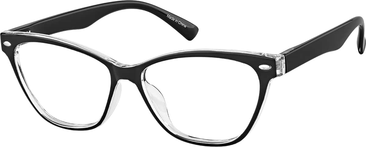 Angle view of Cat-Eye Glasses 2045721 in Black