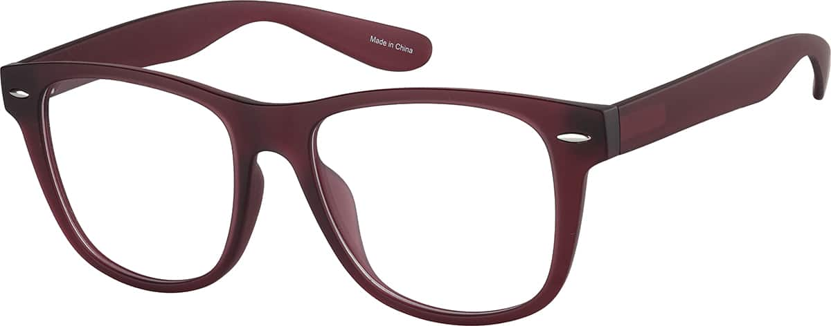 Angle view of Square Glasses 2045818 in Red