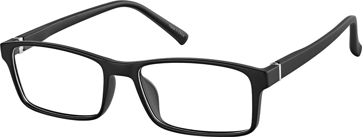 Angle view of Rectangle Glasses 2046121 in Black