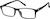 Angle view of Rectangle Glasses 2046121 in Black thumbnail