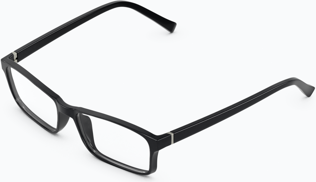 Angle view of Rectangle Glasses 2046121 in Black thumbnail
