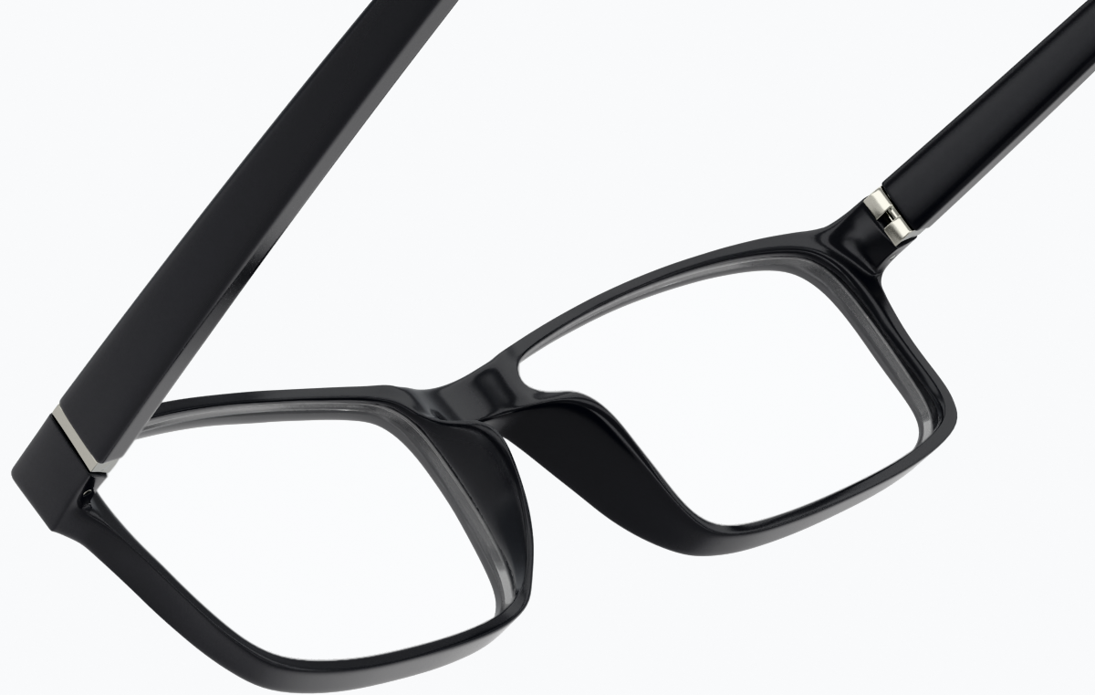 See-through view of Rectangle Glasses 2046121 in Black thumbnail