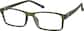 Angle view of Rectangle Glasses 2046134 in Green thumbnail