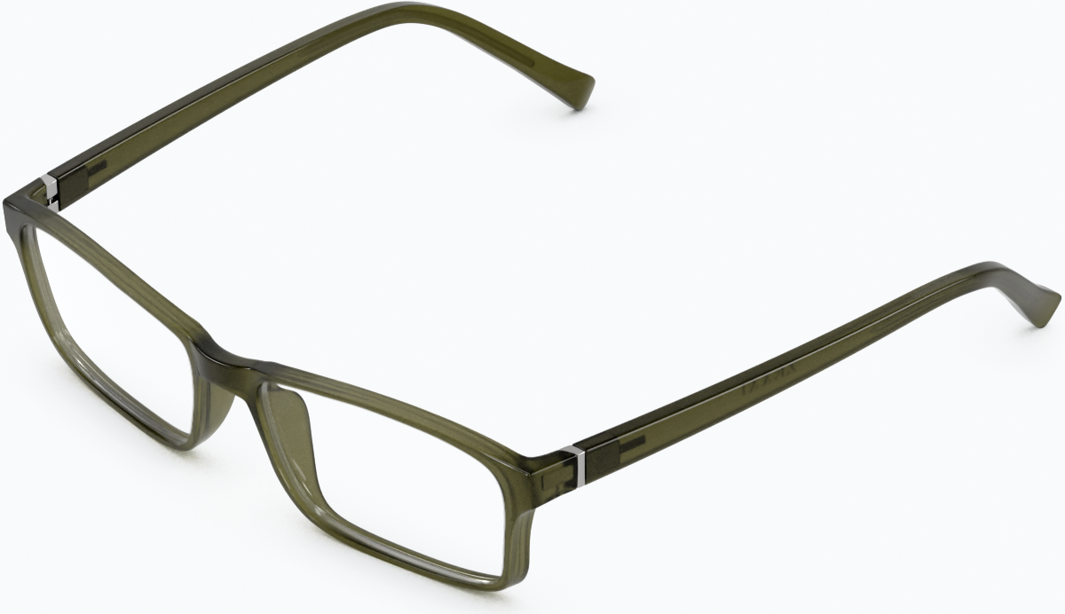 Angle view of Rectangle Glasses 2046134 in Green thumbnail