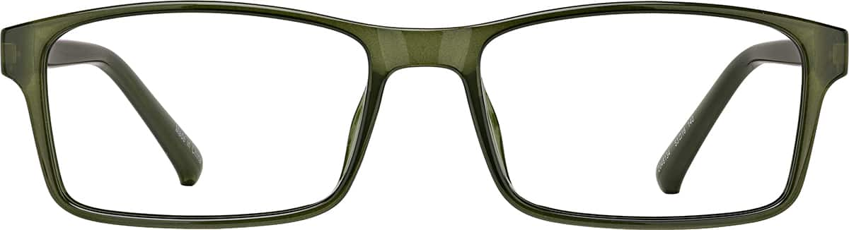 Front view of Rectangle Glasses 2046134 in Green