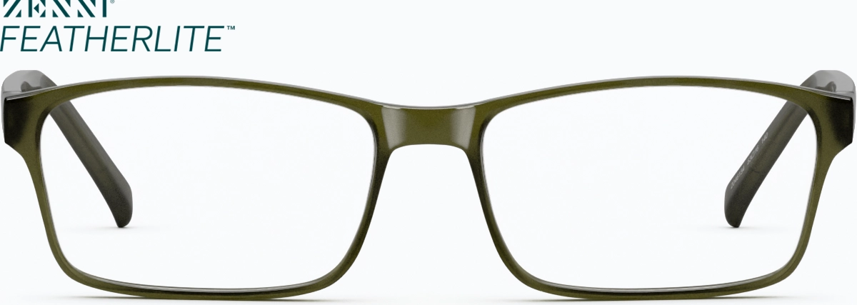 Front view of Rectangle Glasses 2046134 in Green thumbnail