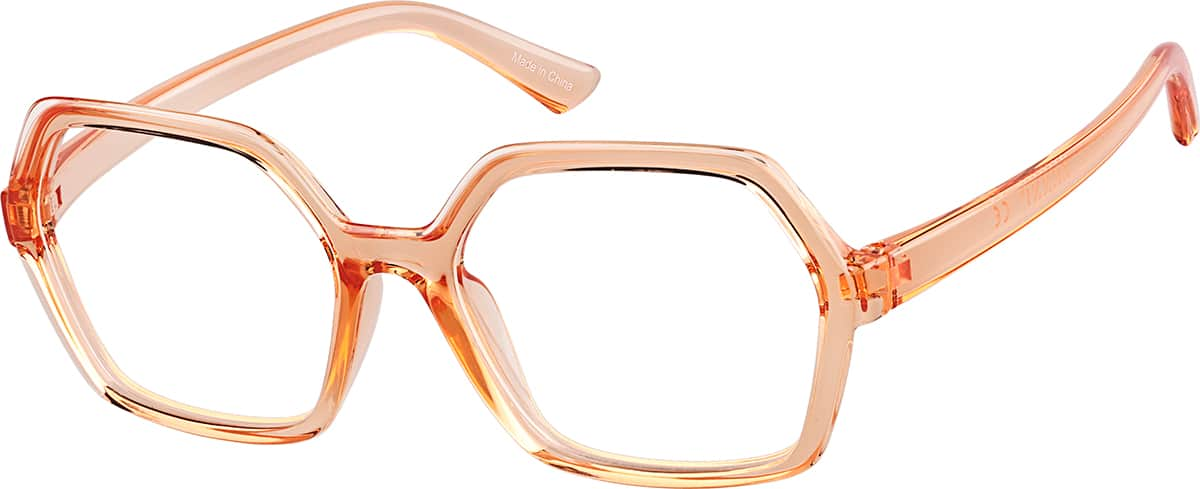 Angle view of Geometric Glasses 2046642 in Orange