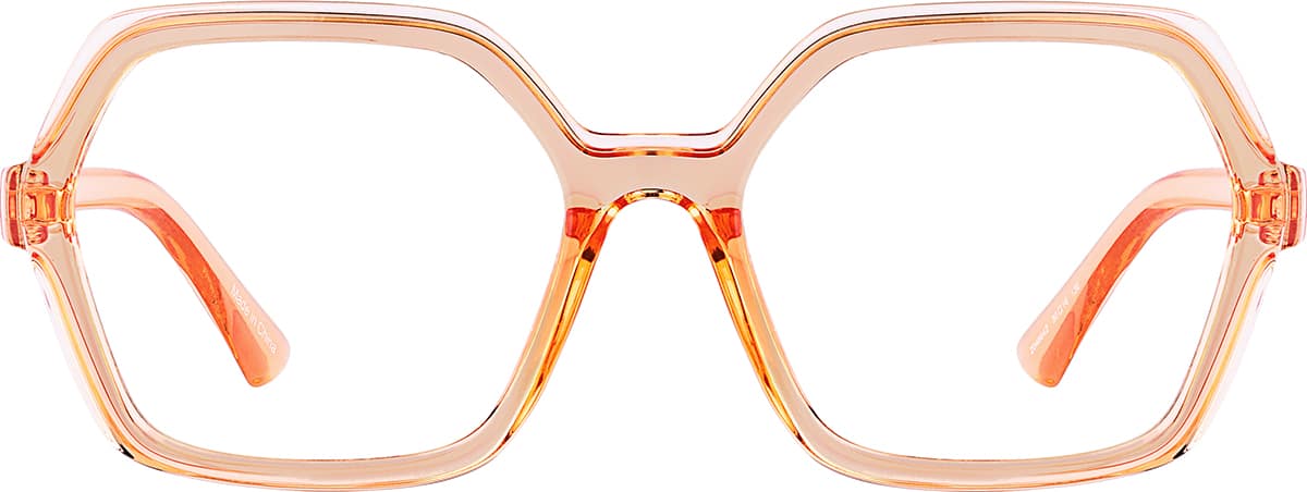 Front view of Geometric Glasses 2046642 in Orange