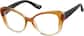 Angle view of Cat-Eye Glasses 2046915 in Brown thumbnail