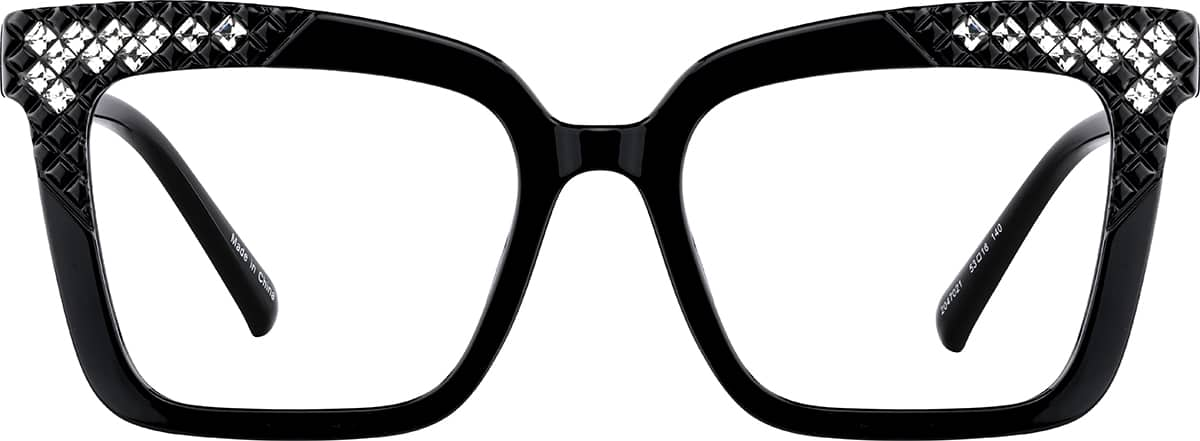 Front view of Square Glasses 2047021 in Black