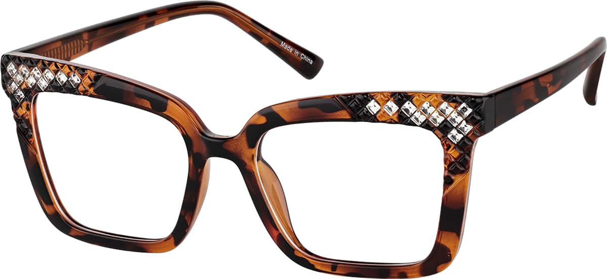 Angle view of Square Glasses 2047025 in Tortoiseshell