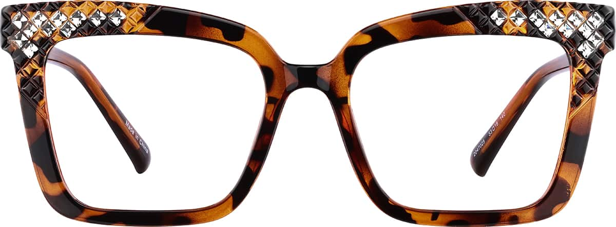 Front view of Square Glasses 2047025 in Tortoiseshell