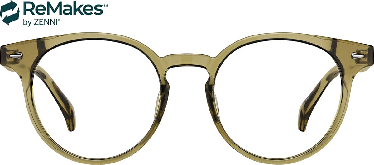 Front view of Round Glasses 2047624 in Green