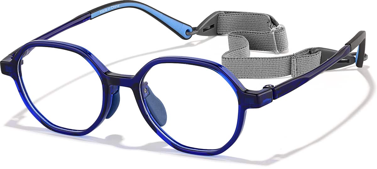 Angle view of Geometric Glasses 2048416 in Blue