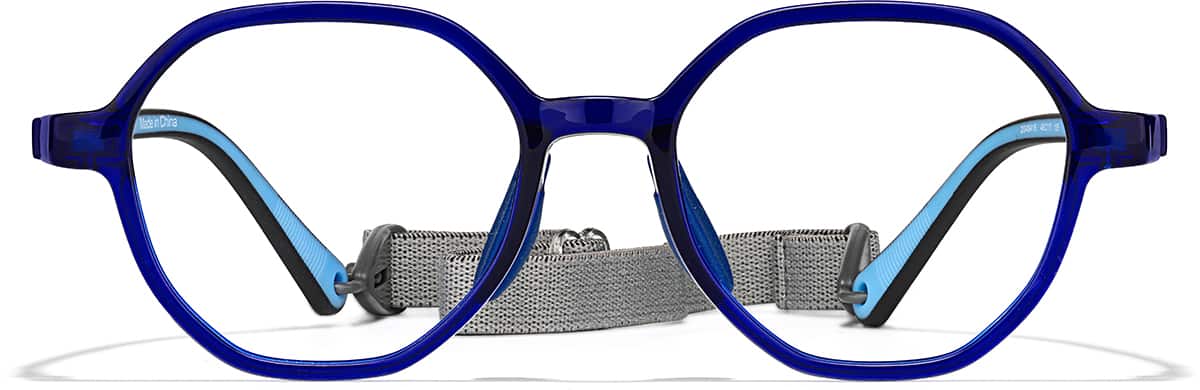 Front view of Geometric Glasses 2048416 in Blue