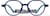 Front view of Geometric Glasses 2048416 in Blue thumbnail