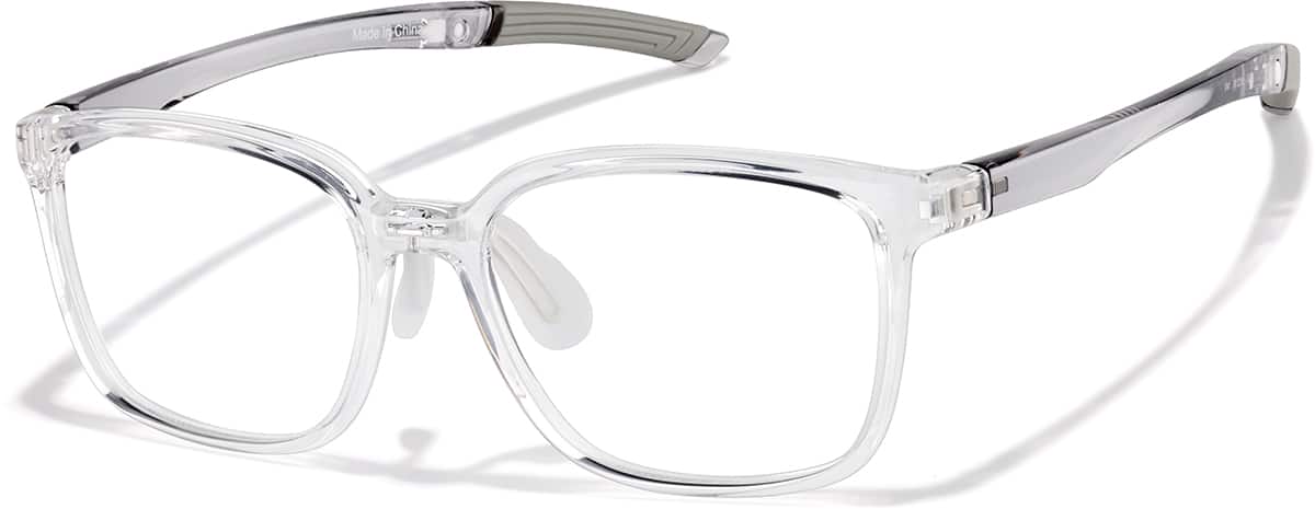 Angle view of Zunnies - Rectangle Sports Glasses 2049123 in Clear
