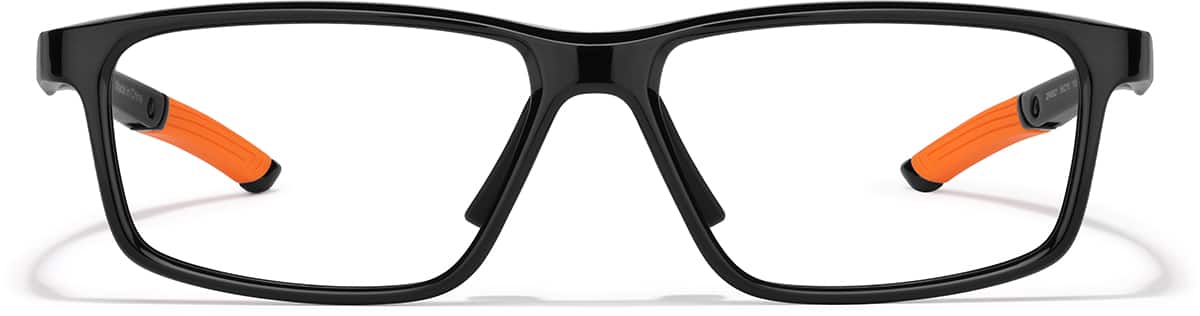 Front view of Zunnies - Rectangle Sports Glasses 2049321 in Black