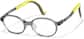 Angle view of Lightweight Oval Glasses  2049912 in Translucent Gray + Yellow Temple thumbnail